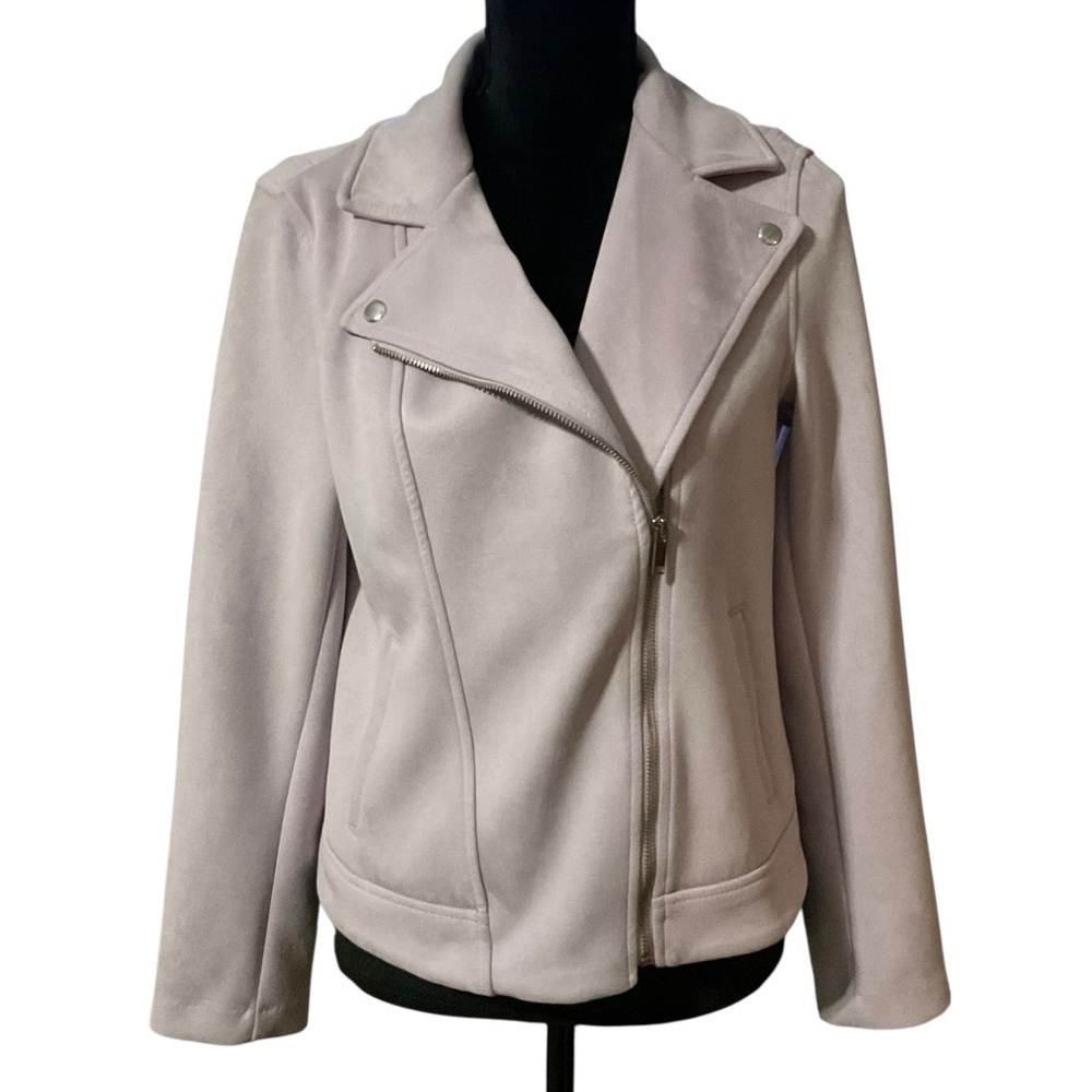 Old Navy Women's Light Purple Faux Suede Moto Jacket Medium